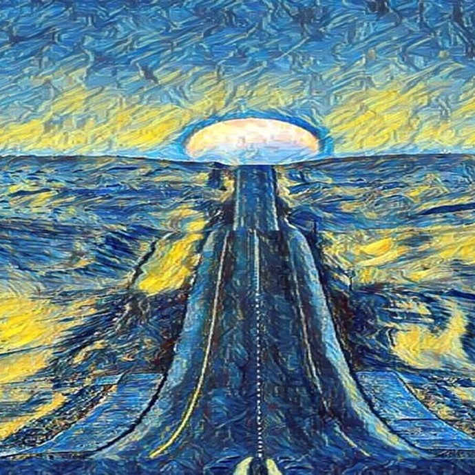 Painting of a road